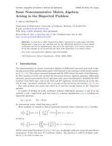 Some Noncommutative Matrix Algebras Arising in the Bispectral Problem