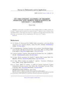 ON THE LINKING ALGEBRA OF HILBERT MODULES AND MORITA EQUIVALENCE OF LOCALLY
