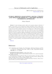 PUBLIC SERVICE ALLOCATION, SOCIAL UTILITY AND SPILLOVER EFFECTS: A REVISED BENEFIT