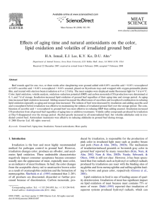 Eﬀects of aging time and natural antioxidants on the color,