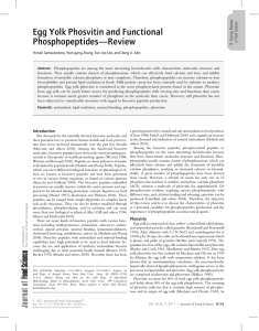 Egg Yolk Phosvitin and Functional Phosphopeptides—Review Reviews Science