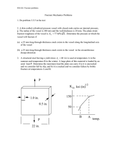 Fracture Mechanics Problems 1. Do problem 3.5.5 in the text