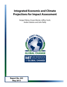 Integrated Economic and Climate Projections for Impact Assessment Report No. 243 May 2013