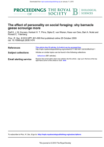 The effect of personality on social foraging: shy barnacle