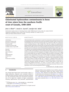 Chlorinated hydrocarbon contaminants in feces –2004 coast of Canada, 1998
