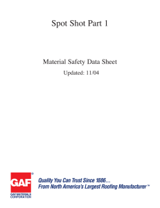 Spot Shot Part 1 Material Safety Data Sheet Updated: 11/04