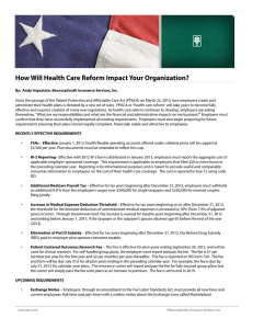 How Will Health Care Reform Impact Your Organization?
