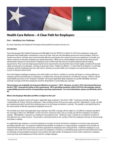 Health Care Reform – A Clear Path for Employers