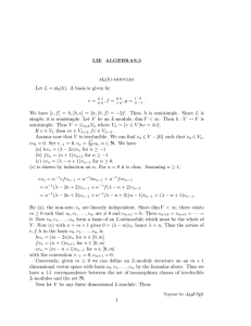 LIE ALGEBRAS,3 (k)-modules sl Let L = sl