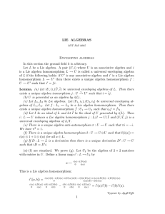LIE ALGEBRAS Enveloping algebras