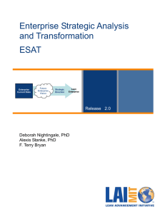 Enterprise Strategic Analysis and Transformation ESAT