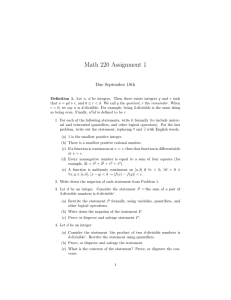 Math 220 Assignment 1 Due September 18th