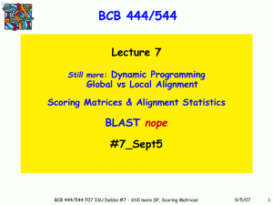 BCB 444/544 Lecture 7 #7_Sept5 BLAST