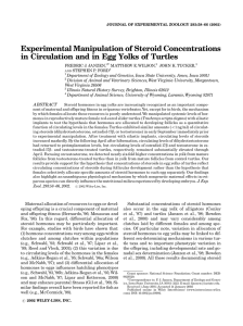 Experimental Manipulation of Steroid Concentrations