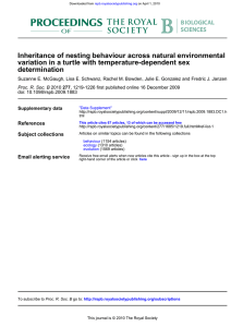 Inheritance of nesting behaviour across natural environmental