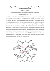 Open-shell organochromium compounds supported by -diketiminate ligands