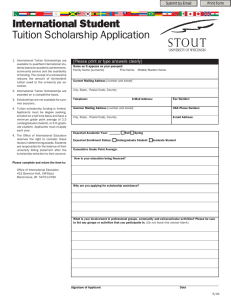 International Student Tuition Scholarship Application [Please print or type answers clearly] Print Form