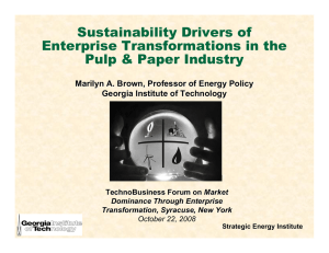 Sustainability Drivers of Enterprise Transformations in the Pulp &amp; Paper Industry