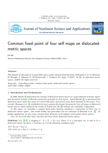 Common fixed point of four self maps on dislocated metric spaces