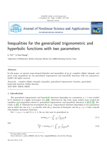 Inequalities for the generalized trigonometric and hyperbolic functions with two parameters