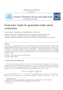 Fixed point results for generalized multi-valued contractions Jamshaid Ahmad , Nawab Hussain