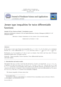 Jensen type inequalities for twice differentiable functions Abdallah El Frissi, Benharrat Bela¨ıdi