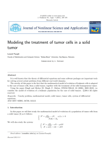 Modeling the treatment of tumor cells in a solid tumor Lorand Parajdi