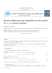 Hermite–Hadamard type inequalities for the product of (α, m)-convex functions Hong-Ping Yin