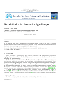 Banach fixed point theorem for digital images Ozgur Ege , Ismet Karaca