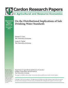Cardon Research Papers On the Distributional Implications of Safe Drinking Water Standards
