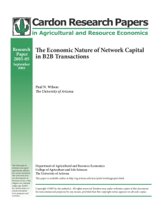 Cardon Research Papers The Economic Nature of Network Capital in B2B Transactions