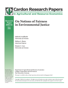 Cardon Research Papers On Notions of Fairness in Environmental Justice
