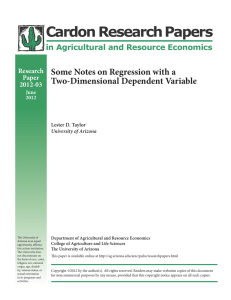 Cardon Research Papers Some Notes on Regression with a Two-Dimensional Dependent Variable