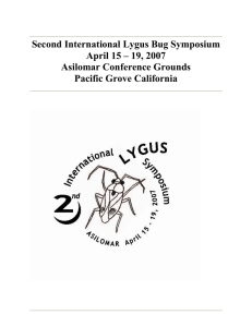Second International Lygus Bug Symposium April 15 – 19, 2007