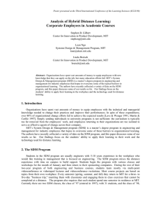 Analysis of Hybrid Distance Learning: Corporate Employees in Academic Courses