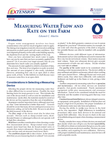 Measuring Water Flow and Rate on the Farm Introduction