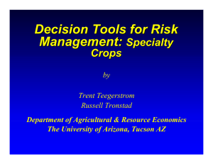 Decision Tools for Risk Management: Specialty Crops