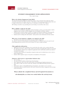 STUDENT ENGAGEMENT FUND APPLICATION STUDENT SERVICES