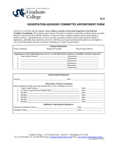 D-3 DISSERTATION ADVISORY COMMITTEE APPOINTMENT FORM