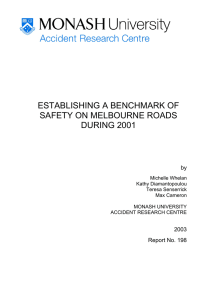 ESTABLISHING A BENCHMARK OF SAFETY ON MELBOURNE ROADS DURING 2001 by