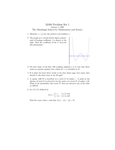 MAΘ Problem Set 1 The Mississippi School for Mathematics and Science