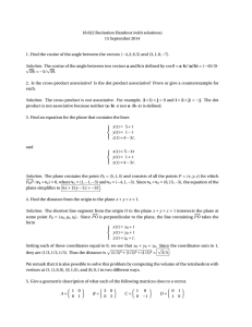 18.022 Recitation Handout (with solutions) 15 September 2014