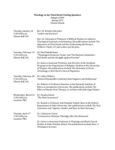 Theology	in	the	Third	Reich	Visiting	Speakers Religion	5009 Spring	2012 Charles	Marsh