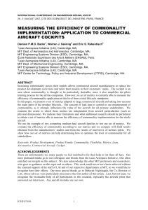 MEASURING THE EFFICIENCY OF COMMONALITY IMPLEMENTATION: APPLICATION TO COMMERCIAL AIRCRAFT COCKPITS