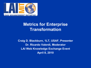 Metrics for Enterprise Transformation