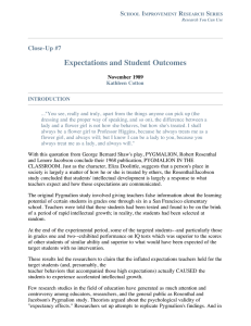 Expectations and Student Outcomes S I R