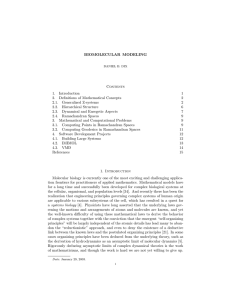 BIOMOLECULAR MODELING Contents 1. Introduction