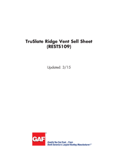 TruSlate Ridge Vent Sell Sheet (RESTS109) Updated: 3/15