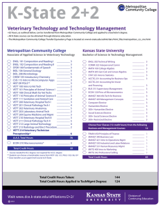 K-State 2+2 Veterinary Technology and Technology Management