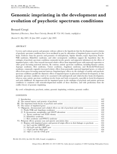 Genomic imprinting in the development and evolution of psychotic spectrum conditions
